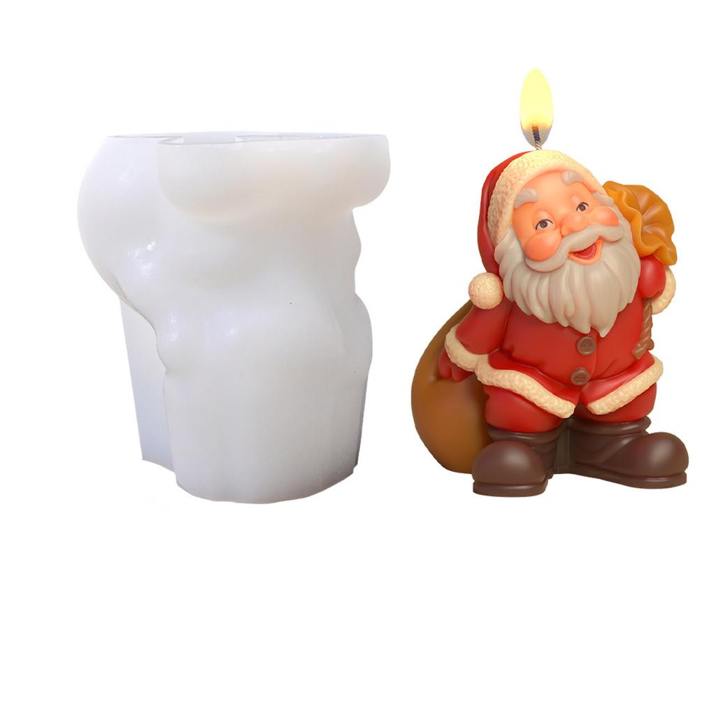 Santa Claus Candle Molds Handmade Castings Molds Christmas Silicone Moulds Epoxy Resin Molds Plasters Molds