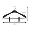 Shinko Hanger Basic Suit Hanger with Reverse Jacket Slim Clip 42, Black, Made in Japan, 360-Degree Rotating Hook, Skirt Pinch, Coat, Outerwear, Anti-S