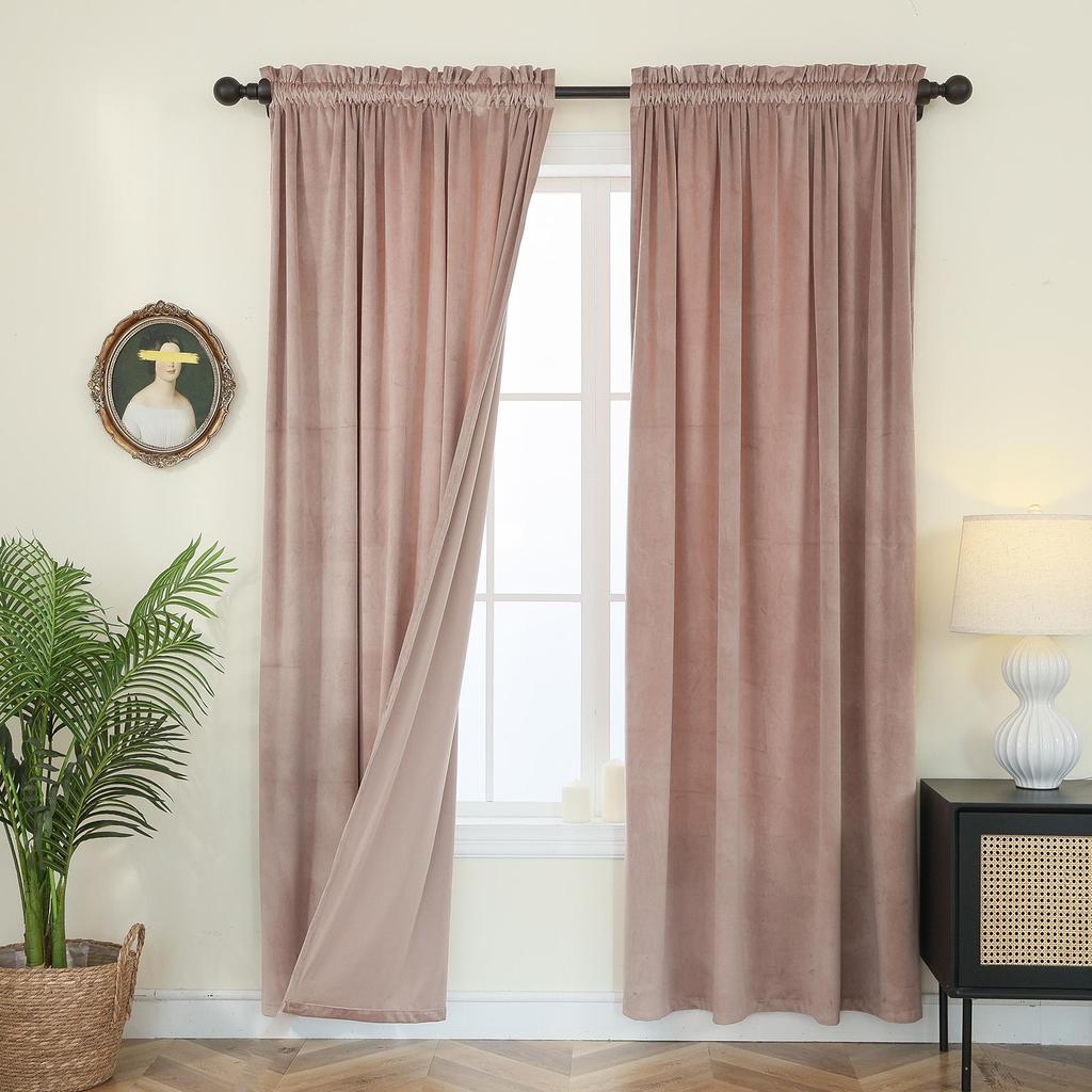 Бархатные оконные плотные шторы с люверсами, 2 панели для спальни, гостиной, офиса