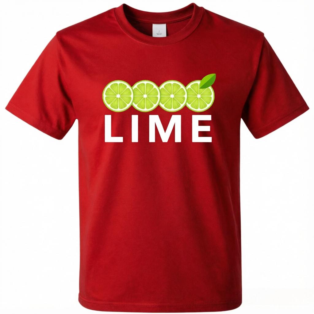 Lime Fresh Lime Slices Print TShirt Unisex Unisex Casual Cotton Tee Short Sleeve Citrus Fruit Graphic Unisex Tops