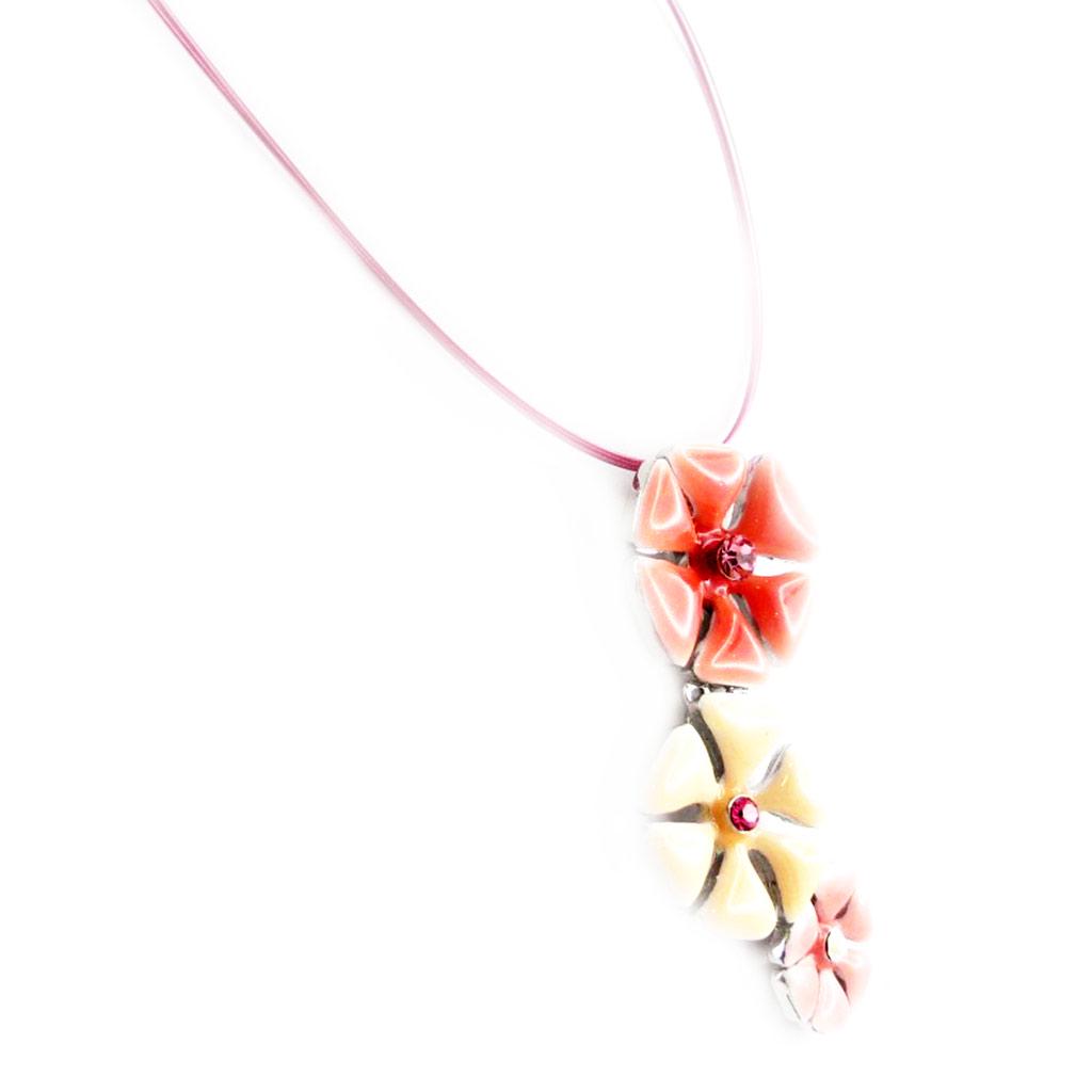 Les Trésors De Lily [E0389] — Розовое дизайнерское колье «Мимозы»