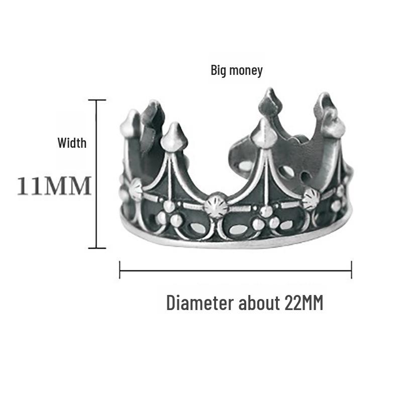 Пара колец унисекс в стиле ретро «Темная корона»: Регулируемый европейский и американский стиль