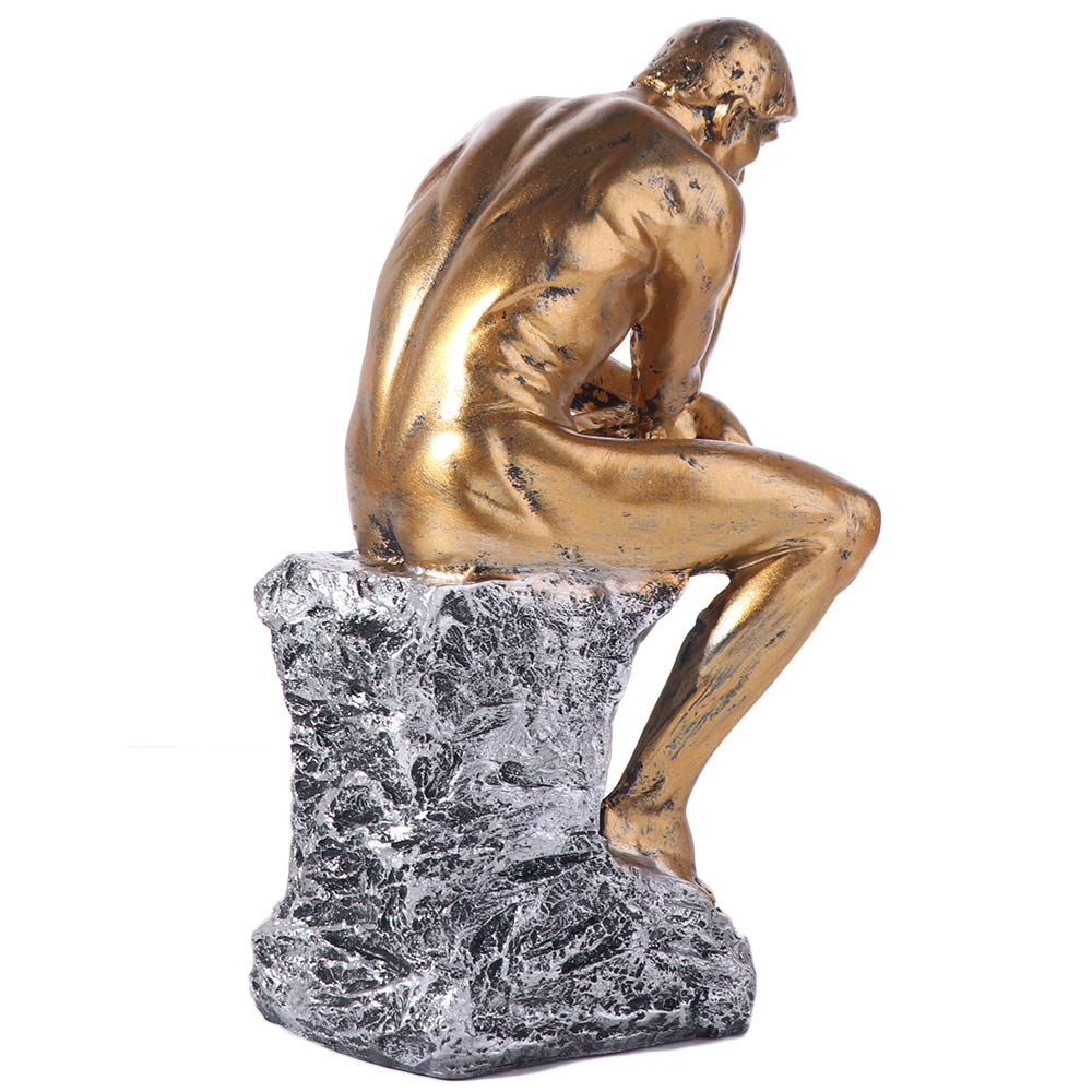 Creative Thinker Sitting Resin Sculpture Kawaii Thinker Doll Toy Thinker Desk Craft  Bedroom