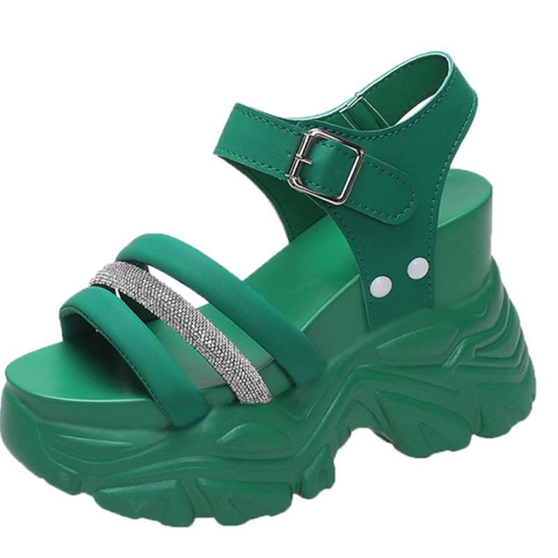 Fashion Sandals Women Platform Shoes 2024 Summer Open Height Increasing 10Cm High Heel Ladies Sandal Wedges Chunky Shoes Sandalias Mujer