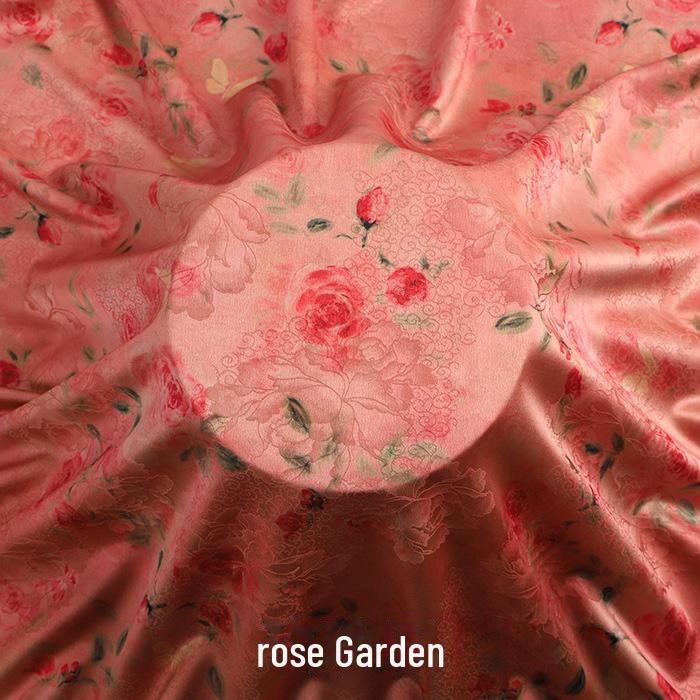 Luxurious Printed Imitation Silk Xiangyun Yarn Cheongsam Dress Fabric, Soft Chinese Tang Suit Fabric