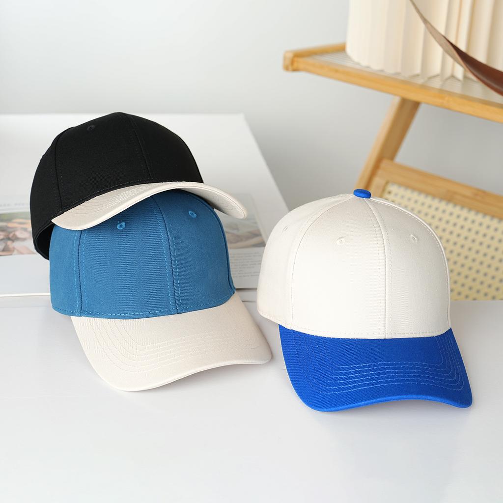 Cotton hard top color matching baseball cap Fashion commuter versatile casual cap Student hat Outdoor baseball cap