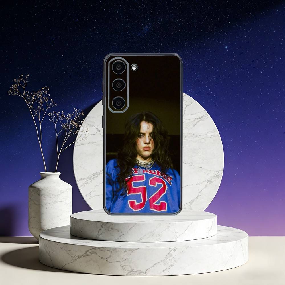 Billie B-BLUE Eilish singer Phone Case For Samsung Galaxy A73,A72,A71,A70,A53,A52,A51,Others Soft Black Cover