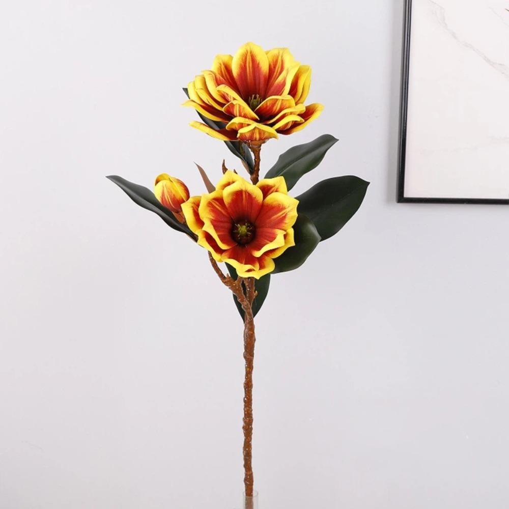 Real Touch Artificial Magnolia Flower Large Faux Magnolia Branch Home Decoration
