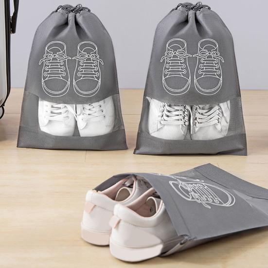 5Pcs Shoe Bags Printing Portable Drawstring Dust-proof Waterproof Storage Multi-Function Non-Woven Fabric