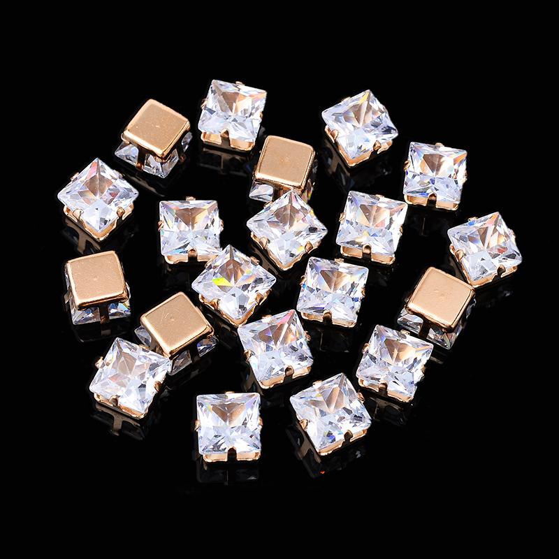 Стразы из циркония с плоской основой в форме капли кубического циркония Когти Пришиваем прозрачный циркон для колец Серьги Аксессуары для одежды своими руками