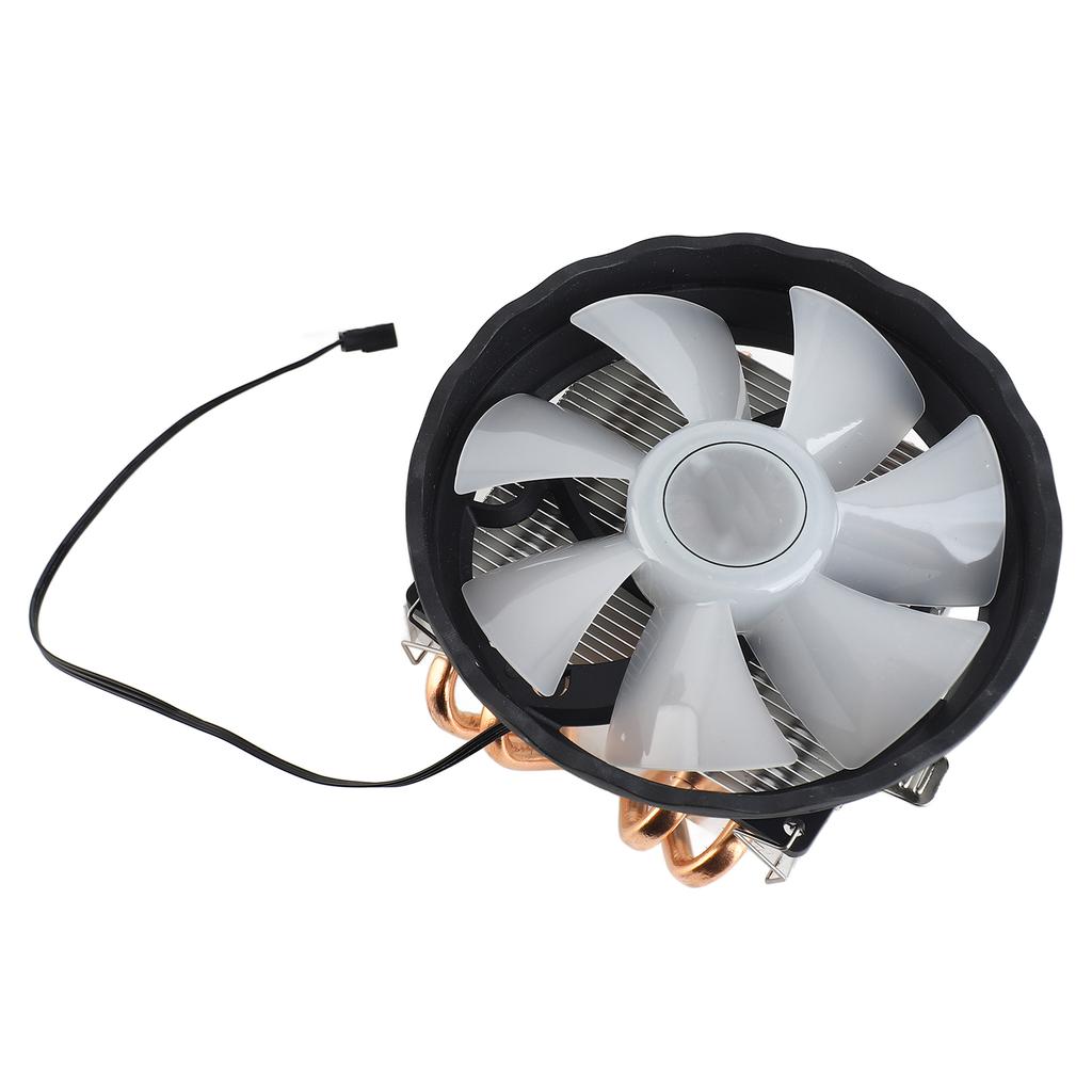CPU Cooler 4 Copper Heat Pipes 3Pin Colorful Quiet Cooling Fan Replacement for LGA 775 1150 1155 1156 1151 1366 AM2 3 4