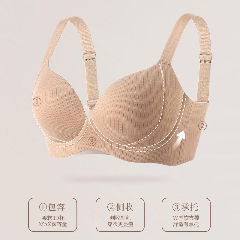 Spring and summer new models without steel rings to gather bras, large breasts to show small traceless underwear, comfortable and thin styles