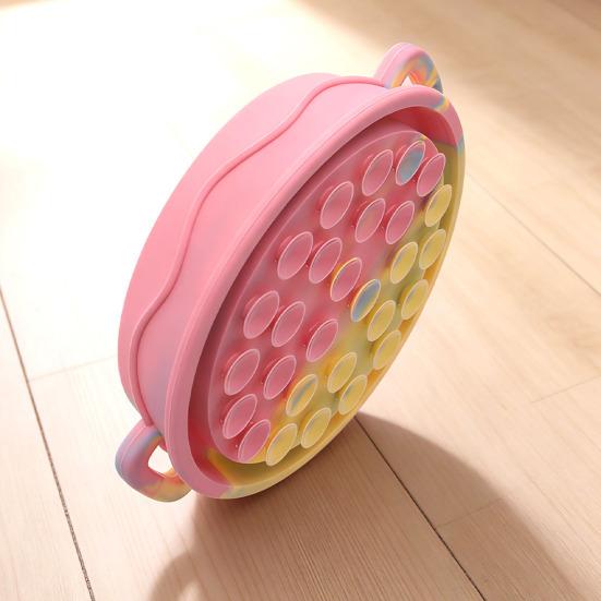 Silicone Pet Slow Feeder Bowl with Dual Handles Suction Cup Anti-Choking Slow Down Eating Food Bowl for Small Medium Large Breed