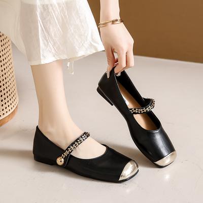 CRLAYDK Летние туфли Мэри Джейн из кожи для женщин, нарядные повседневные офисные туфли на плоской подошве с квадратным носком в стиле пэчворк, балетки без застежек