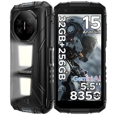 Doogee Прочный телефон Fire 3 Max, 32 ГБ + 256 ГБ / 2 ТБ Android 15, 8350 мАч 5,5 дюйма, 48 МП + 20 МП ночное видение, 2 кемпинговых фонаря, IP68/IP69K/GPS