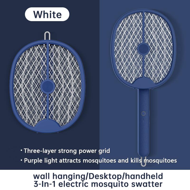 Подвесная USB электрическая мухобойка для улицы, 3000 В, защита от насекомых, 180 градусов, складная ракетка от комаров, бытовая ультрафиолетовая мухобойка