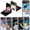 Роскошный чехол для Samsung Galaxy Z Flip 4 3 5G, черный ПК, жесткие чехлы для телефонов, модная задняя крышка ZFlip Funda, мультяшный крутой мешок астронавта