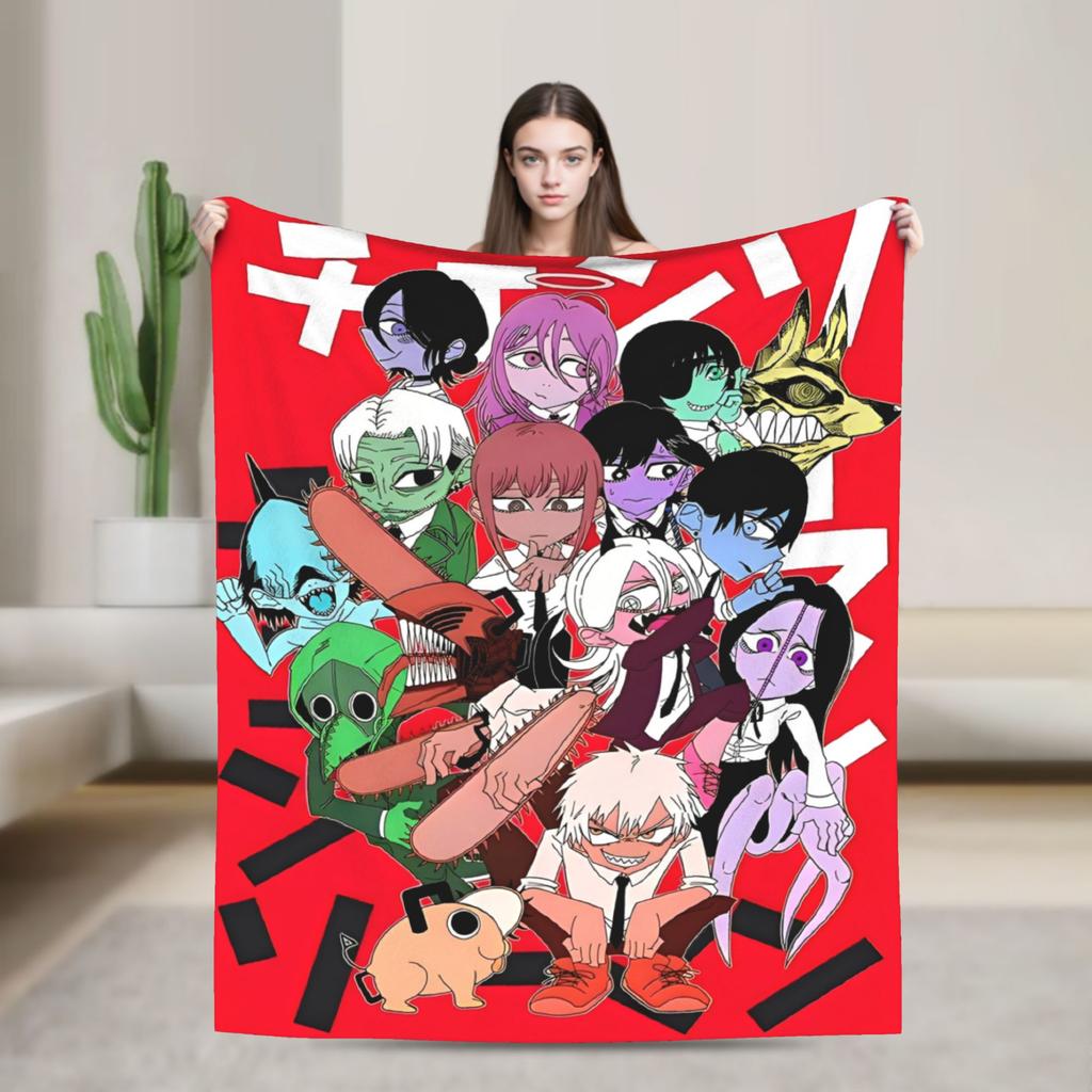 Chainsaw Man Reze Anime Blanket Quality Super Warm Throw Blanket Winter Travel Home Decor Fashion Bedspread