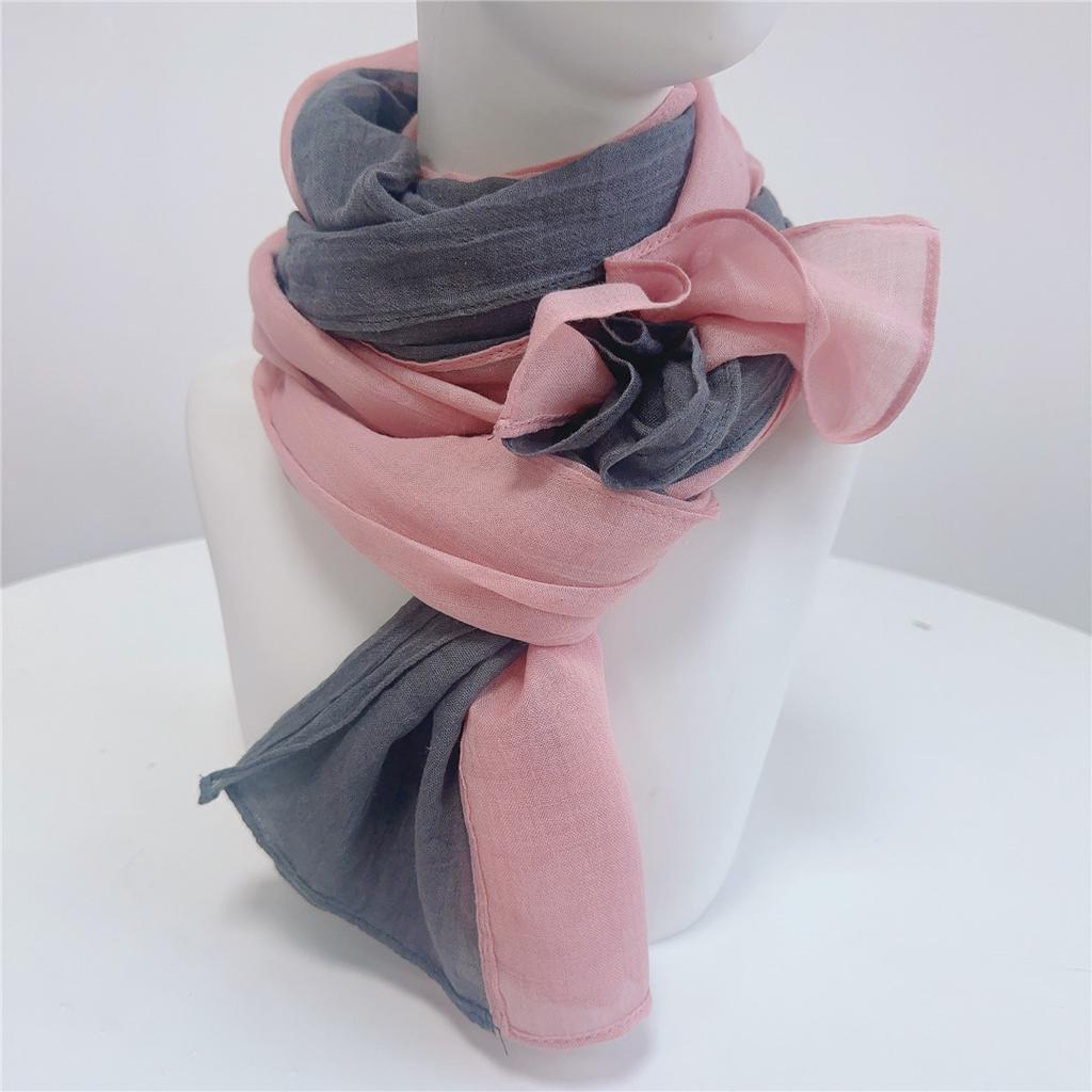 New Linen And Cotton Scarf Long Color Patch Scarf Shawl Autumn Winter Warm Artistic Woman Scarf 79x190cm