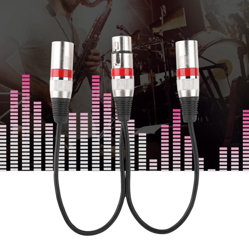 30cm Length Audio Mic Extension Cable Zinc Alloy Plug XLR Splitter Cable for Canon For Mixers