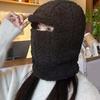 Polyester Warm Wrap Head Hat Solid Color Compact Cap Scarf Ski Windproof Cap  Women