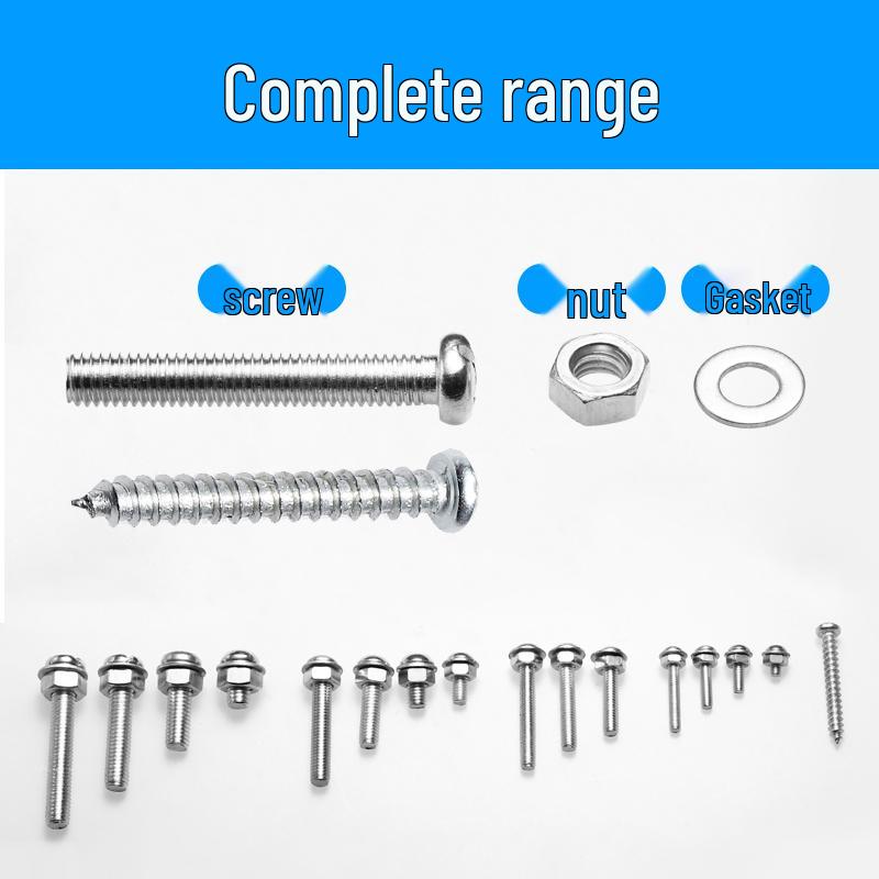 Набор винтов с крестообразным шлицем и гаек с шайбами, M3 M4 M5