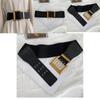 Chic Wide Waist Belt For Women Street Style With Unique Square Buckle Design