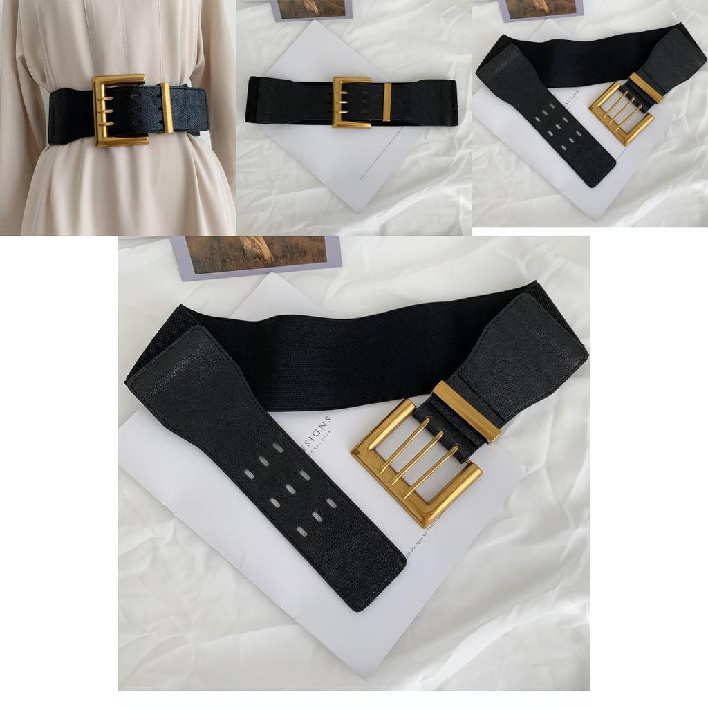 Chic Wide Waist Belt For Women Street Style With Unique Square Buckle Design