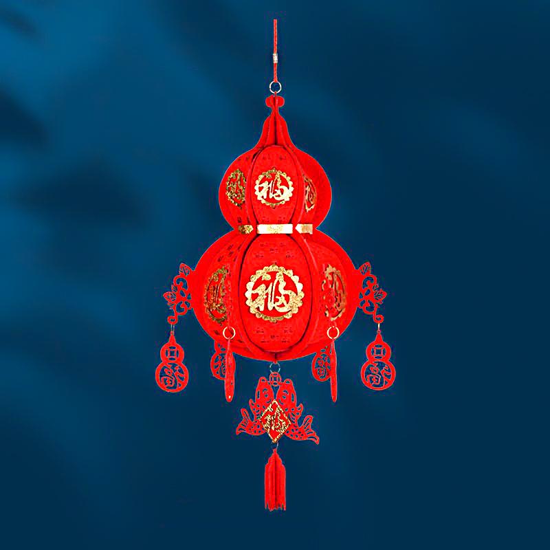1 шт. китайский фонарик 3D украшение весеннего фестиваля DIY подвесные украшения удачи красные фонарики тыква в форме нетканого материала