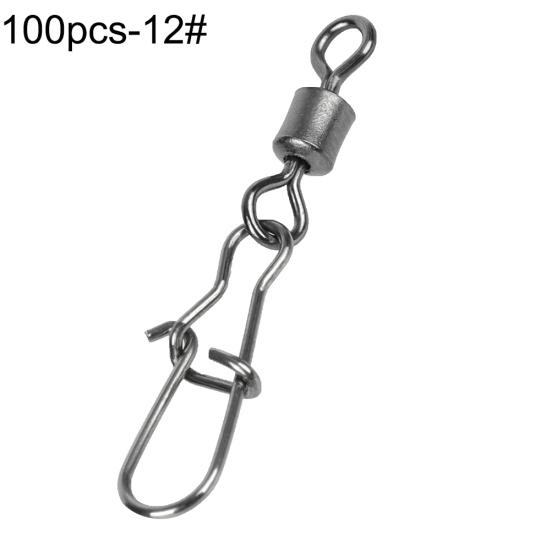 MUQZI Sports Accessory 50/100Pcs Swivel Fishing Connector Stainless Steel Hook Fast Rolling Clip Snaps