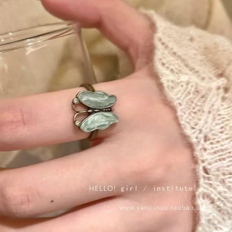 Кольцо с жемчугом, цирконом и бабочкой, женское, нишевое, с чувством высокого класса, легкая роскошь, парное кольцо для пары, темпераментное, открытое кольцо