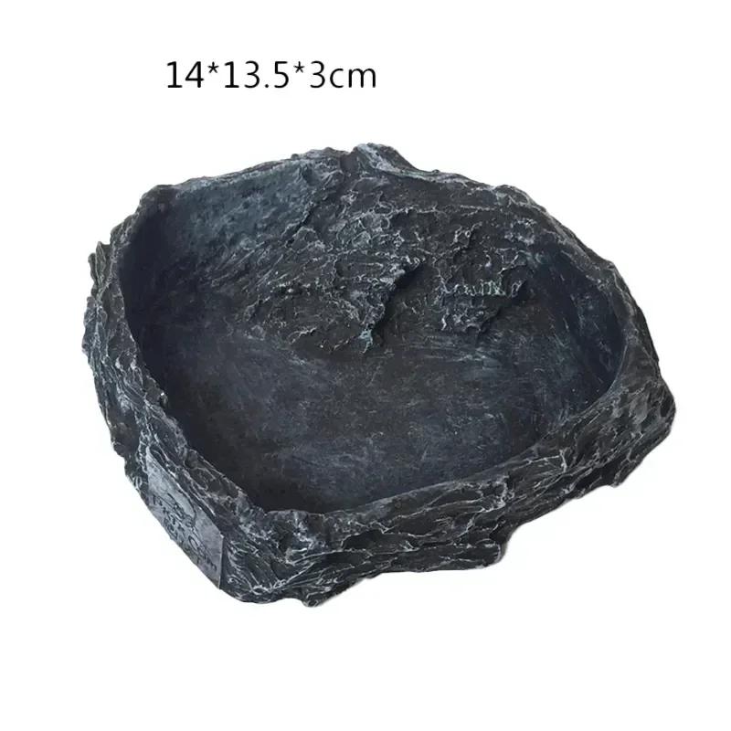 Synthetic Resin Reptile Feeding Basin Shallow Water Bowl for Tortoises Snakes Lizards and Turtles Non Toxic Pet Feeder Tool