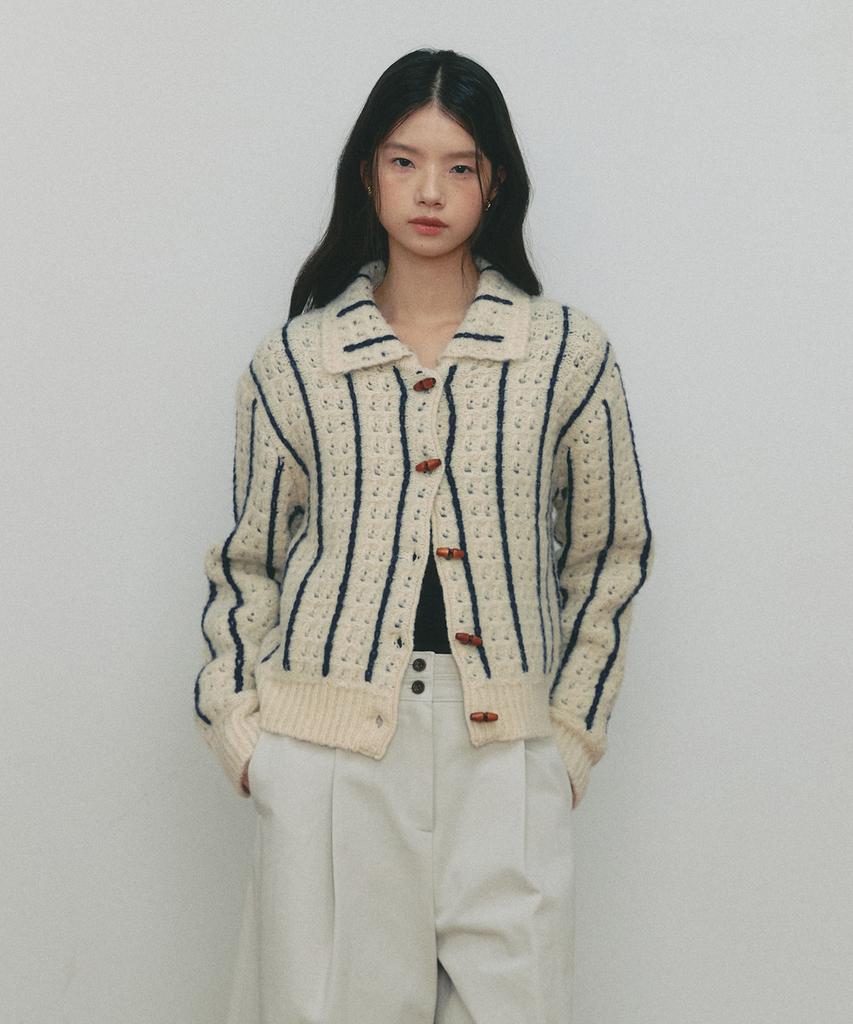 SSEMI Collar Line Cardigan(Be)