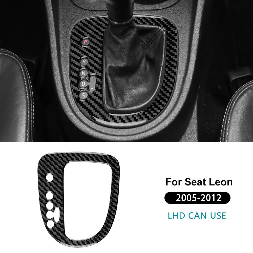 Для Seat Leon 2005 2006 2007 2008 2009 2010 2011 2012 Наклейка из настоящего мягкого углеродного волокна LHD RHD Отделка панели переключения передач салона автомобиля