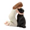Girl Hugging Pet Dog Miniature Statue Decorative Resin Ornament Loss of Pet Sympathy Gift for Animal Pet Lover Present