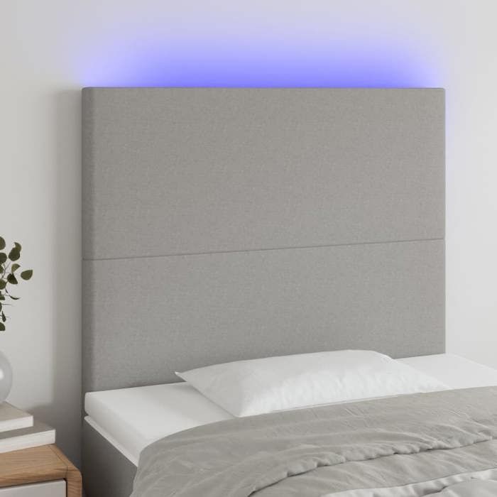 VidaXL LED Headboard Bedroom Furniture Single Bed Accessory Headboard Bed Frame Interior Light Grey 3122118