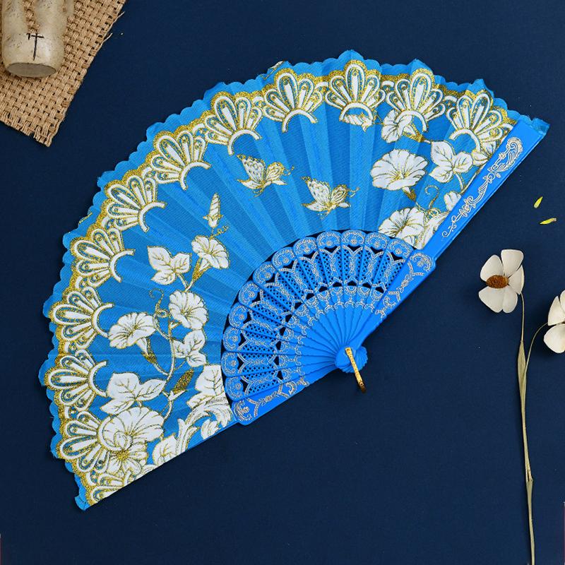 Printed Pattern Dance Party Show Folding Fans Performance Props Decoration Chinese Style Art Craft Gift