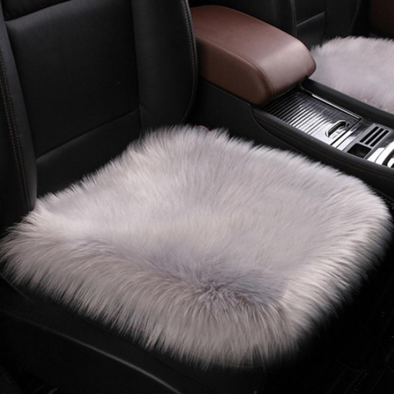 1 шт. чехол для автомобильного сиденья из искусственного меха, плюшевый зимний белый универсальный автомобильный интерьерный коврик из искусственной шерсти, теплый и роскошный плюшевый коврик