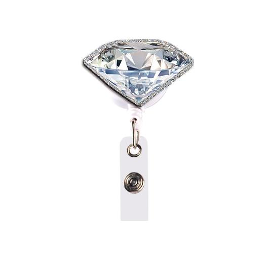 Girl Fashion Lip Glitter Acrylic Reel Clip Badge Retractable Resin Material for Nurse Card Decoration and Gift Holder
