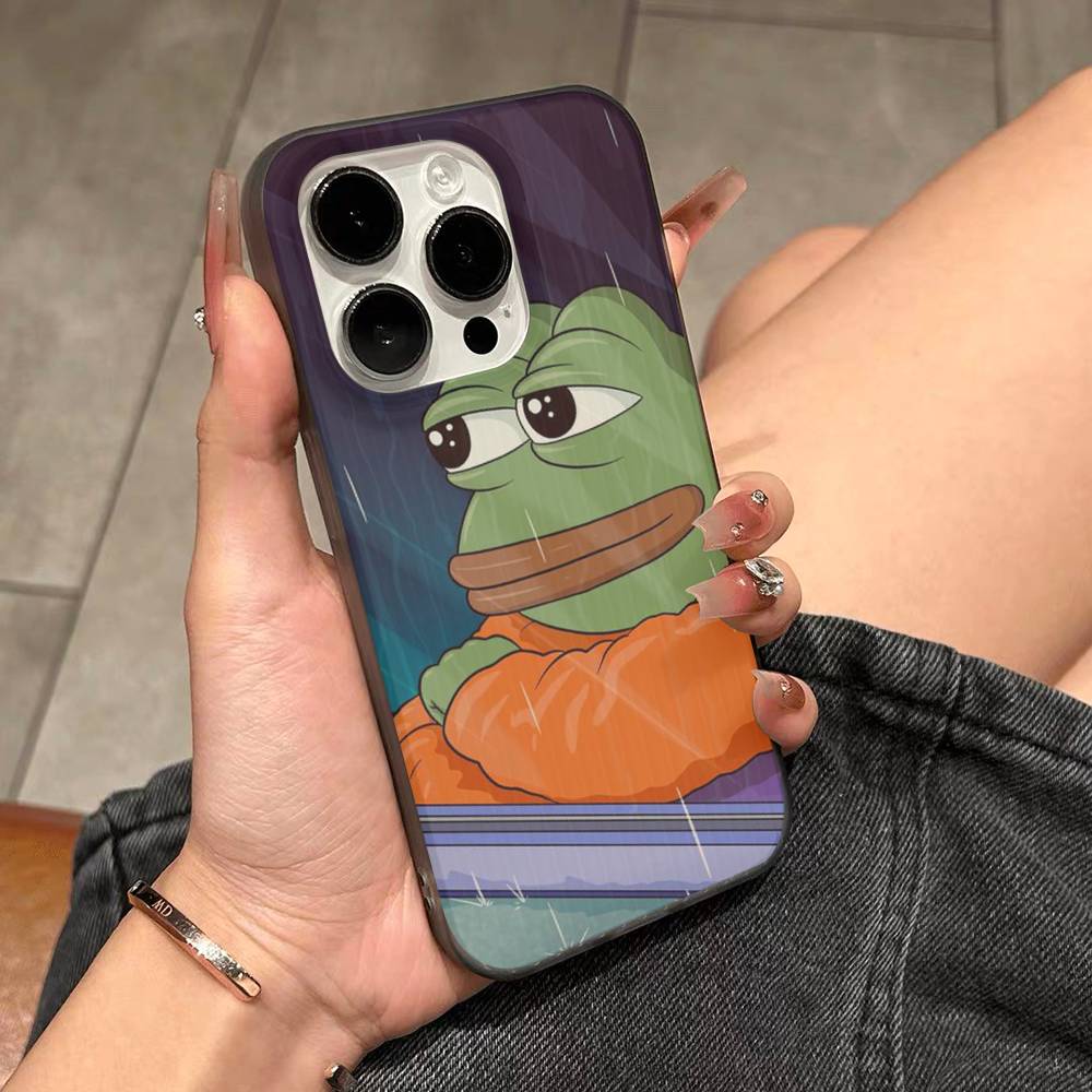 Интернет-мем Пепе Лягушонок Грустный Чехол для Телефона для IPhone 17 16 15 14 Plus 11 12 13 Pro Max Ударопрочная Защита Мягкая Задняя Крышка
