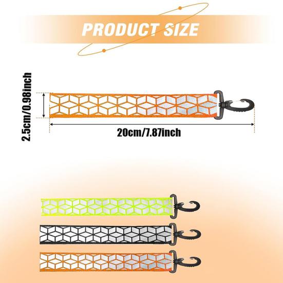 1/6 шт. светоотражающий ремешок с подвесной пряжкой, высокая видимость, альпинизм на открытом воздухе, кемпинг, велоспорт, безопасный отражатель, рюкзак, брелок, подвеска