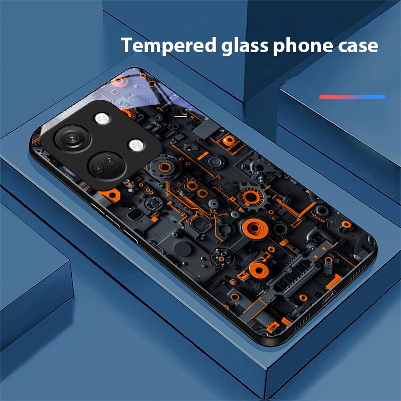 Схема расположения компонентов для OnePlus Nord 3 5 6T 7 Pro 8 12 10T Reno8 Lite 5G 10R Nord N30 Чехол для телефона из закаленного стекла с твердой оболочкой Черный