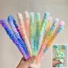 1PC Plush Twist Stick Thread Ribbon Bar Strip Stick String Gradient Color Furry Wool Iron Wire