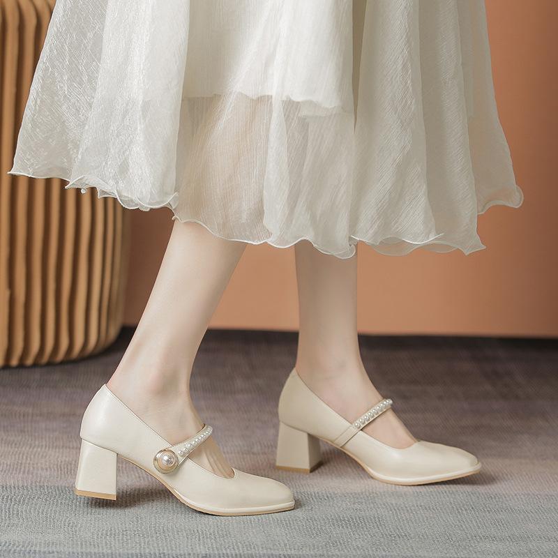 Туфли Мэри Джейн на толстом каблуке для женщин. Нарядные туфли с ремешком на щиколотке. Женские повседневные туфли-лодочки с круглым носком. Туфли-лодочки Мэри Джейн для свадьбы, офиса, вечеринки.