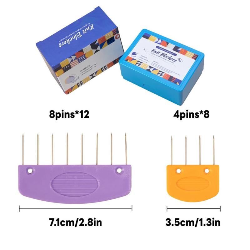 Набор из 20 шт. Премиальных блокираторов для вязания из нержавеющей стали с блокирующими гребнями и ковриками 2 размеров. Идеальные принадлежности для вязания и вязания крючком своими руками.
