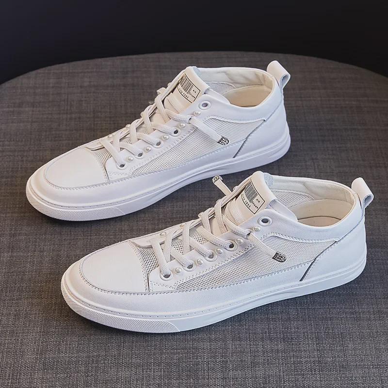 Женские высокие туфли на плоской подошве, натуральная воловья кожа, новые модели весна/осень 2025 года, универсальные повседневные белые туфли