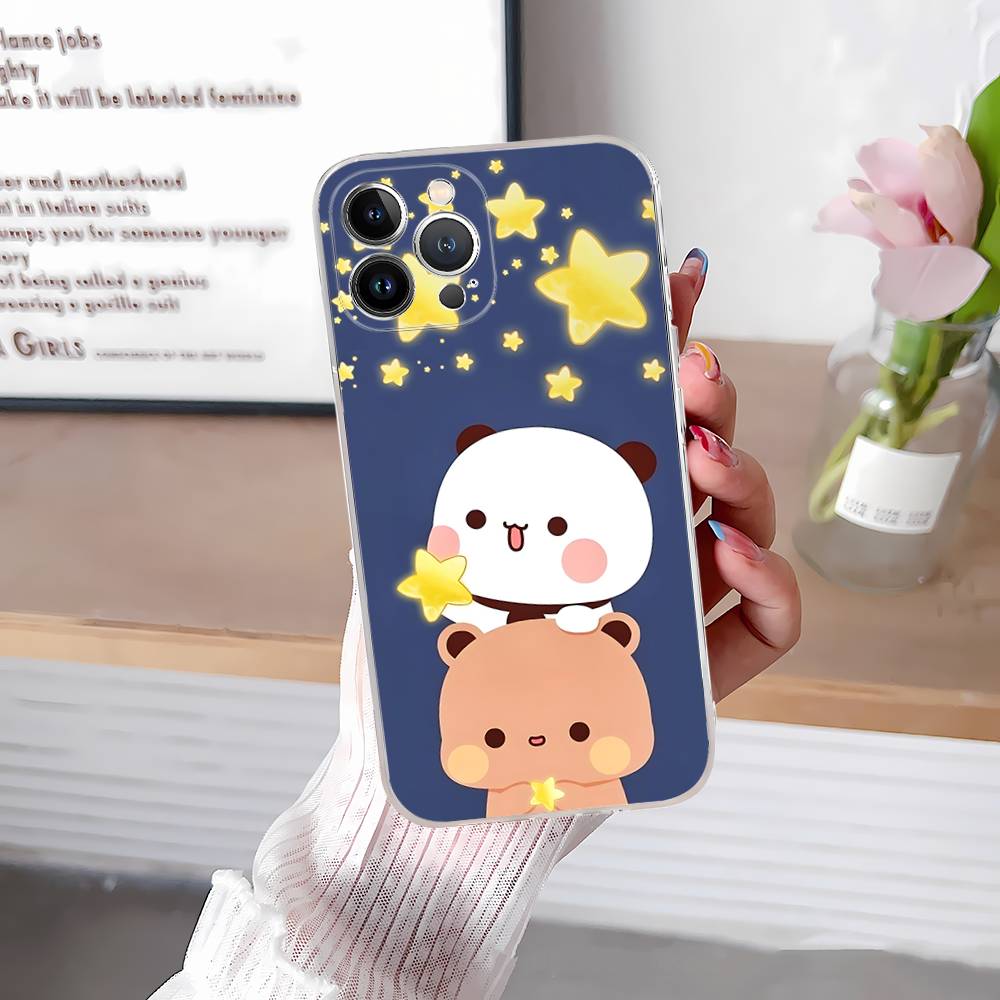Милый чехол для телефона Bubu Dudu для iPhone 17 16 15 14 13 12 11 Pro Max Plus Mini Прозрачный ТПУ чехол