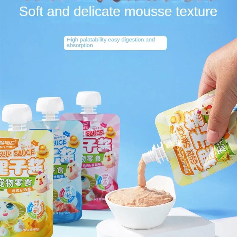 90 г влажный корм для кошек с курицей и тунцом питание для откорма влажный корм для кошек закуски для домашних животных полоски для кошек жидкие закуски для кошек влажный корм для молодых кошек
