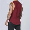 Men's Summer Loose Fit Cotton Sleeveless Bodybuilding Vest with Long Right Side Print