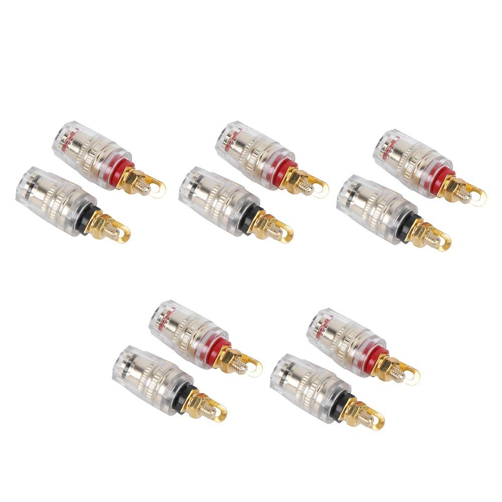 10Pcs Black and Red Speaker Terminal Binding Post Copper-gold Plated Amplifier Terminal  Audio Setup